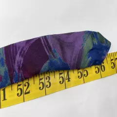 Claiborne Purple Watercolor Abstract Art Floral Colorful Silk Tie 4" x 57"