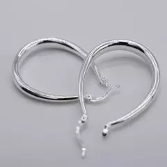 New Stunning 925 Sterling Silver Filled SP Large Oval Hoop Huggie Earrings 