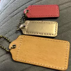 Lot Of 3 Coach Leather Purse Key Chain Tags