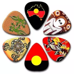 6 ABORIGINAL ~ Guitar Picks ~ Plectrums, Genuine Celluloid Guitar Picks