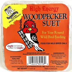 High Energy Woodpecker Suet Cake for Wild Birds 11 Ounces 3 Pack