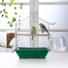 Automatic Bird Water Dispenser No Mess Parrot Feeder Transparent 