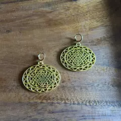 Gold Sri Yantra Earrings