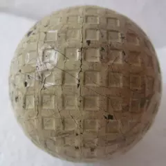 VINTAGE OLD SQUARE MESH GOLF BALL-NO NAME MOST OF ORIGINAL PAINT NO STRIKE MARKS