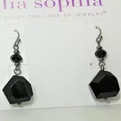 Gorgeous Lia Sophia "SWANK" Dangle Earrings, Glass Beads, NWT 