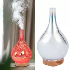 100ml Glass Essential Oil Aroma Diffuser Colorful Light Ultrasonic DS