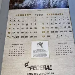 1983 Federal Cartridge Co Ammunition Minneapolis Advertising Calendar MAASS