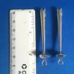 ONE pair NEW Sterling Silver BOLO TIPS 12mm Corrugated Hogan Loop bola tie tips