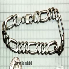 Chunky Sterling Silver Bracelet Figaro Italian .925 Men's 8.5 inches :-)