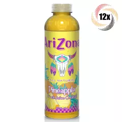 12x Bottles Arizona Pineapple Flavor Fruit Juice Cocktail | 20oz | 100% Natural