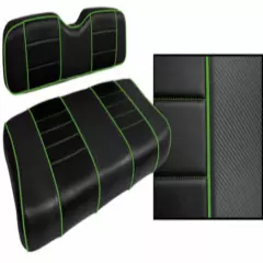 Golf Cart Custom Seat Covers Carbon Fiber Black Lime Green EZGO Medalist/TXT