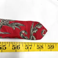 Bachrach Red Paisley Italy Made Necktie Silk Tie 3.2" x 58"