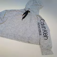 Calvin Klein Performance Relaxed Arm Logo Sweatshirt W/Hood Heather Grey (Large)