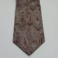 Alexander Cross Brown Shades Paisley Style All Business SILK Necktie