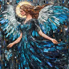 Angel Mouse Pad Blue Tones Art Computer religious Christian Gift