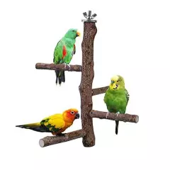 Bird Perch Stand Toy, Natural Wood Parrot Perch Bird Cage Branch M: 10" Length