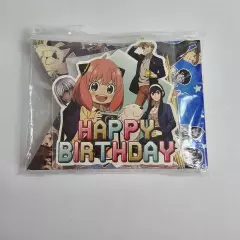 Anime Spy X Family Happy Birthday Party Decorations With Banner & Toppers