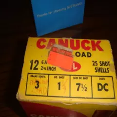 Vintage CANUCK Empty Shotgun Shell Box 12 Gauge -- EMPTY