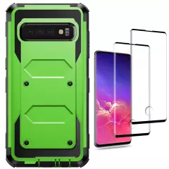 Green Case For Samsung Galaxy S10 5G/S10+/S10e Shockproof Cover / Tempered Glass