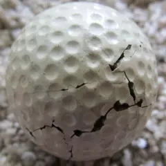 EARLY DIMPLE GOLF BALL-THE CROWN BY RODMAN WITH SEVERAL CRACKS-RARE GOLF BALL