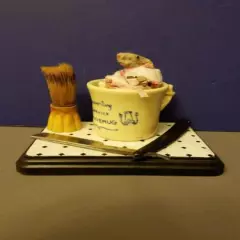 Taxidermy Mouse Mice in Mug Bathing Shaving Tail around Handle 7x4.5x5"