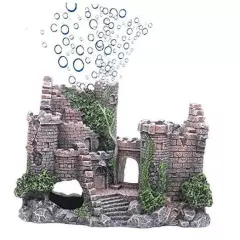  Castle Aquarium Decorations Fish Tank Ornaments with Moss for with airstone