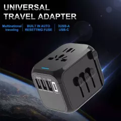 International Universal Travel Adapter 3 USB &Type-C Outlet Converter Plug Power