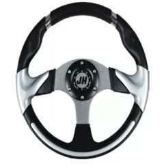 Deluxe Steering Wheel- Silver for STAR Classic Golf Cart