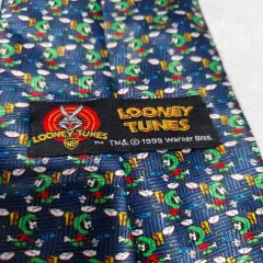 MARVIN THE MARTIAN ALL OVER WARNER BROS. LOONEY TUNES Necktie RARE! Vintage