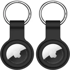 2 Pack for Airtag Holder with Keychain, Silicone Air Tag Case Designed for Apple