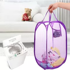 Qtopun Mesh Popup Laundry Hamper Foldable Laundry Basket Portable Dirty Clothes