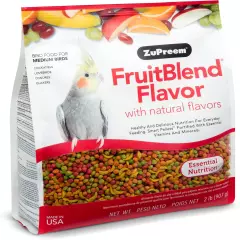 ZuPreem FruitBlend Flavor Pellets Bird Food for Medium Birds, 2 lb - Daily Blend