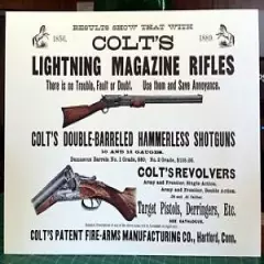 REPRODUCTION Colt Rifles & Shotguns 1889 Standing Advertising Die Cut