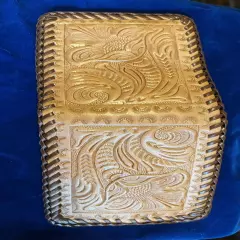 Handcrafted Tooled Western Leather Wallet bifold Cowboy Floral