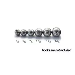 20/50pcs Fishing Jig Heads Cheburashka Ball Sinkers 3-14g Drop Shot Weights