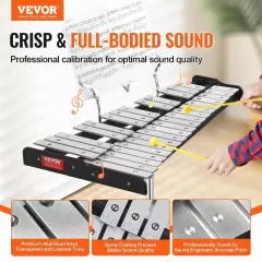 VEVOR 32 Note Glockenspiel Xylophone Bell Kit, Professional Percussion Instrume