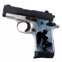 Custom P238 Left Side Safety SPD Acrylic Grips Angel & Devil Grey