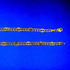 10K Yellow Gold 3mm-5mm Solid Mirror Figaro Chain Necklace Link All Sizes Women