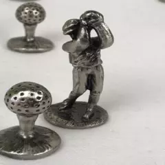 Golfers Pewter Golf Figurines & Pewter Balls Lot Of 10