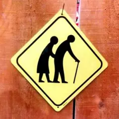 Elderly Old People Crossing Xing Symbol Highway Route Sign