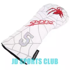 White PU with Spider Embroidery Golf Club Fairway Wood Head Cover For Odyssey