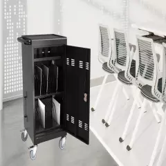 Mobile Charging Cart and Cabinet Storage for Tablets Laptops 30-Device Computers