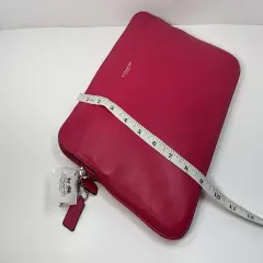 Coach New York Magenta Pink Leather Padded iPad Tablet Case New With Defect