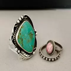 Sterling Silver 925 Turquoise Mexico Southwest Mens Native Style Bold Large Ring