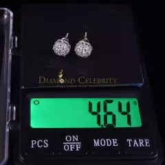 2.00ct Cubic Zirconia 925 White Silver Sterling Hip Hop Floral Women's Earrings