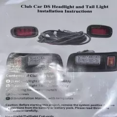 New Golf Cart Club Car Halogen Headlight/LED Taillight Kit 1993-Up