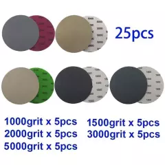 Sandpaper Wet Dry 1000 1500 2000 3000 5000 Grit 125mm 25pcs High Quality