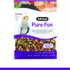 Zupreem Pure Fun Bird Food for Medium Birds, 2 Lb - Variety Blend of Vegetables