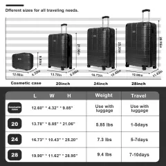 4pcs Luggage Hardside Lightweight Durable Spinner Wheels Suitcase12/20/24/28"