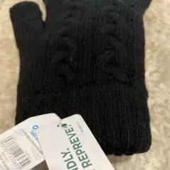 Time And Tru Women's Black Solid Cable Touch Glove NWT 2 Pr